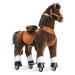 PonyCycle Mechanický jezdící kůň (na kolečkách) pro děti - tmavě hnědý varianta: Velikost 4