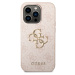 Guess PU 4G Metal Logo kryt iPhone 14 Pro Max růžový