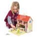Dřevěný domeček pro panenku Dolls house Tender Leaf Toys s 2 postavičkami, nábytkem a 18 doplňků