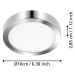 EGLO LED stropní svítidlo Fueva 5 IP44 3000K chrom Ø16cm