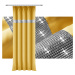Dekorační závěs se zirkony s řasící páskou COSMOS 250 mustard/hořčicová 140x250 cm (cena za 1 ku