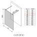 CERANO Sprchová zástěna Walk-in Onyx Duo L/P 8 mm hranatá vzpěra černá matná, mléčné sklo 80x200
