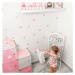 Samolepka na stenu pro dívky - Sivé a růžové bodky