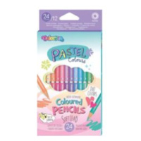 Colorino Pastel - oboustranné pastelky kulaté, 24 barev