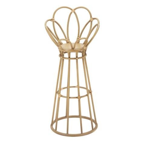 Estila Etno kulatý ratanový kovový světle hnědý podstavec Lania na květiny s vyvýšenou zádí 62 c