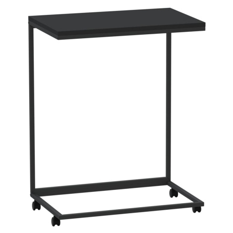 vidaXL Odkládací stolek s kolečky černý 55x35x70 cm kompozitní dřevo