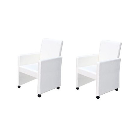 Jídelní židle 2 ks bílé umělá kůže SHUMEE