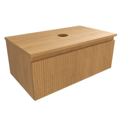 Koupelnová skříňka s krycí deskou SAT Evolution 78x30x44,5 cm dub medový mat SATEVO80DMD