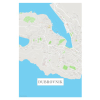 Mapa Dubrovnik color, (26.7 x 40 cm)