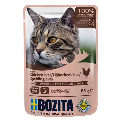 Bozita Pouch kousky v želé s kuřecími játry 12 × 85 g