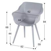 Hartman Sophie Studio Zahradní Jídelní Židle s područkami - steel blue