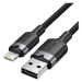 Vention USB 2.0 Type-A Male to Lightning Male 2.4A Cable 2M Black Aluminum Alloy Type