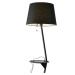Sompex Stojací lampa Tabulo II, stolek a USB, černá
