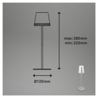 Briloner LED stolní lampa Kiki s baterií 3000K, matný chrom