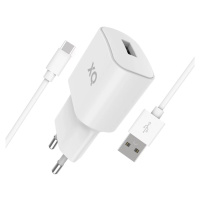 Nabíječka XQISIT NP Travel Charger Single USB-A 2.4A w. USB- white (50853)