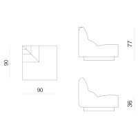 Prostoria designové sedačky Layout Sofa Outercorner Seat M