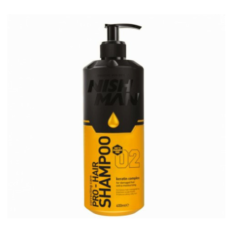 Nishman Hair Shampoo - keratinový šampón pro poškozené vlasy, 400 ml