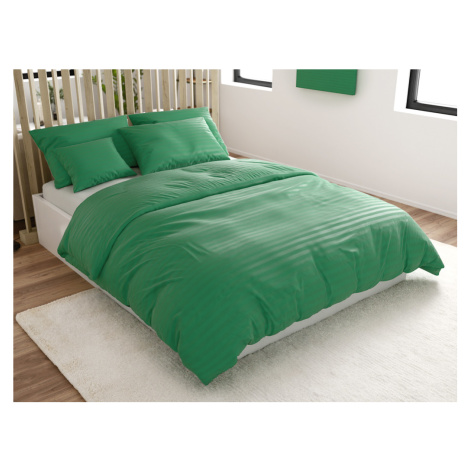 Hotelové povlečení z mikrovlákna JASMINE tmavě zelené - proužek 2 cm Rozměr povlečení: 70 x 90 c