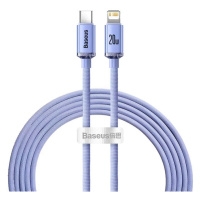 Kabel Baseus Crystal cable USB-C to Lightning, 20W, PD, 2m, violet (6932172602796)