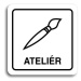 Accept Piktogram "ateliér" (80 × 80 mm) (bílá tabulka - černý tisk)