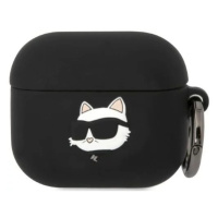 Pouzdro Karl Lagerfeld AirPods 3 cover black Silicone Choupette Head 3D (KLA3RUNCHK)