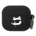 Pouzdro Karl Lagerfeld AirPods 3 cover black Silicone Choupette Head 3D (KLA3RUNCHK)