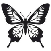 Vsepropejska Motýl dekorace na zeď 6 Rozměr (cm): 38 x 35, Dekor: Černá