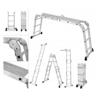 Multifunkční hliníkový žebřík 4 x 3 stupně - 125 kg + plošina