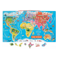 Mapa světa - magnetické vkládací puzzle 92 ks  (anglická)