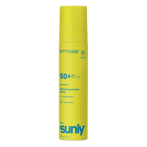 ATTITUDE Sunly Dětský minerální opalovací krém ve spreji SPF 50+ bez vůně 75 ml