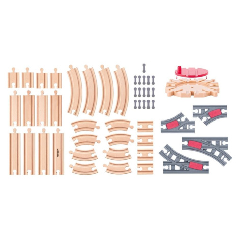 Set kolejí s točnou, 50ks Woody