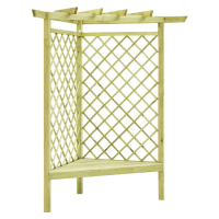 vidaXL Rohová pergola s lavicí 130x130x197 cm impregnovaná borovice