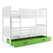 BMS Dětská patrová postel KUBUŠ | bílá Barva: bílá / zelená, Rozměr: 200 x 90 cm