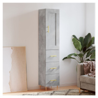 vidaXL Skříň highboard betonově šedá 34,5x34x180 cm kompozitní dřevo