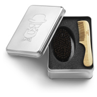 Barber kit comb Brush - profesionální sada hřeben a kartáč na bradu v plechové krabičce-1940