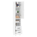 vidaXL Skříň highboard bílá s vysokým leskem 34,5x34x180 cm kompozit