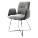 DELIFE Jídelní židle Vinja-Flex šedý samet podnož ve tvaru "X" z nerezové oceli
