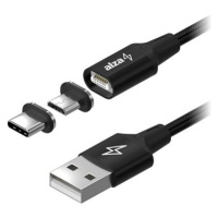 AlzaPower MagCore 2in1 USB-A to Micro USB/USB-C 60W 1.5m černý