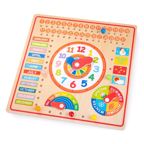 Bigjigs Toys Dřevěný kalendář s hodinami