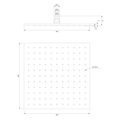 OMNIRES SLIMLINE dešťová sprcha, 40 x 40 cm chrom /CR/ WG240CR