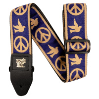 Ernie Ball Jacquard Strap Navy Blue and Beige Peace Love Dove