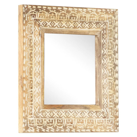 vidaXL Ručně vyřezávané zrcadlo 50 x 50 x 2,6 cm masivní mangovník