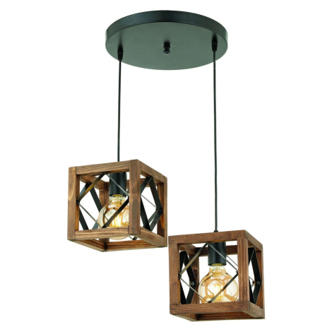 Opviq Stropní svítidlo ZIKZAK III habrové dřevo ořech/černé Opviq lights