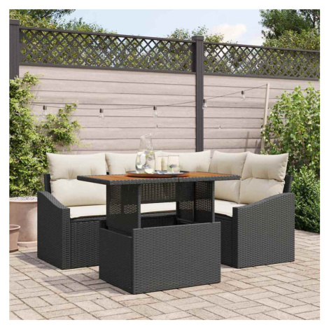 vidaXL Zahradní jídelní souprava Černá a krémová 100 x 55 x 73 cm