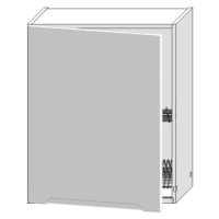 Kuchyňská skříňka Zoya W60su alu bílý puntík/bílá