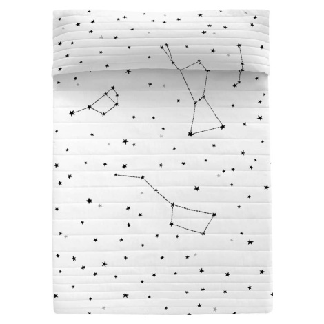 Černobílý bavlněný prošívaný přehoz 240x260 cm Constellation – Blanc