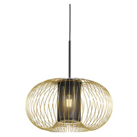 Designová závěsná lampa zlatá s černou 50 cm - Marnie