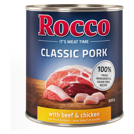 Rocco Classic Pork 12 x 800 g - výhodné balení - hovězí a kuřecí