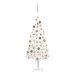 Umělý vánoční stromek s LED diodami a sadou koulí bílý 120 cm
