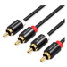 Vention 2x RCA Male to Male Audio Cable 3m Black Metal Type